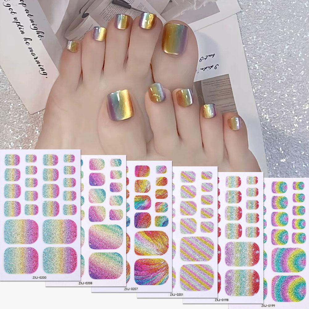 สติกเกอร์ติดเล็บเท้าแบบเจลสีรุ - Full Cover Adhesive บทวิจารณ์และราคา